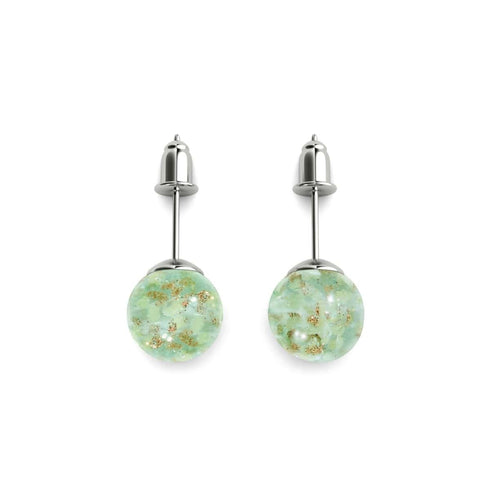 À feuilles persistantes | Argent sterling .925 | Boucles d'Oreilles Tiges Verre Luciole